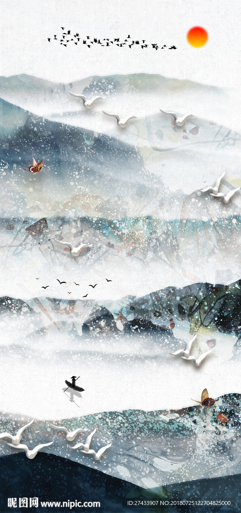 新中式玄关背景墙