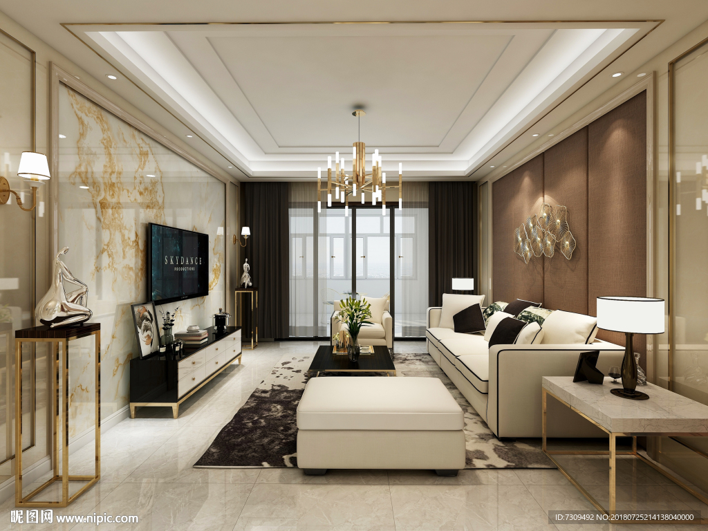 现代简约客厅装修效果图