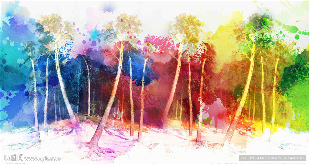 树林油画