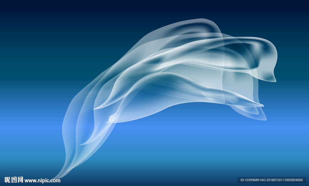 蓝色经典绚丽飘带素材