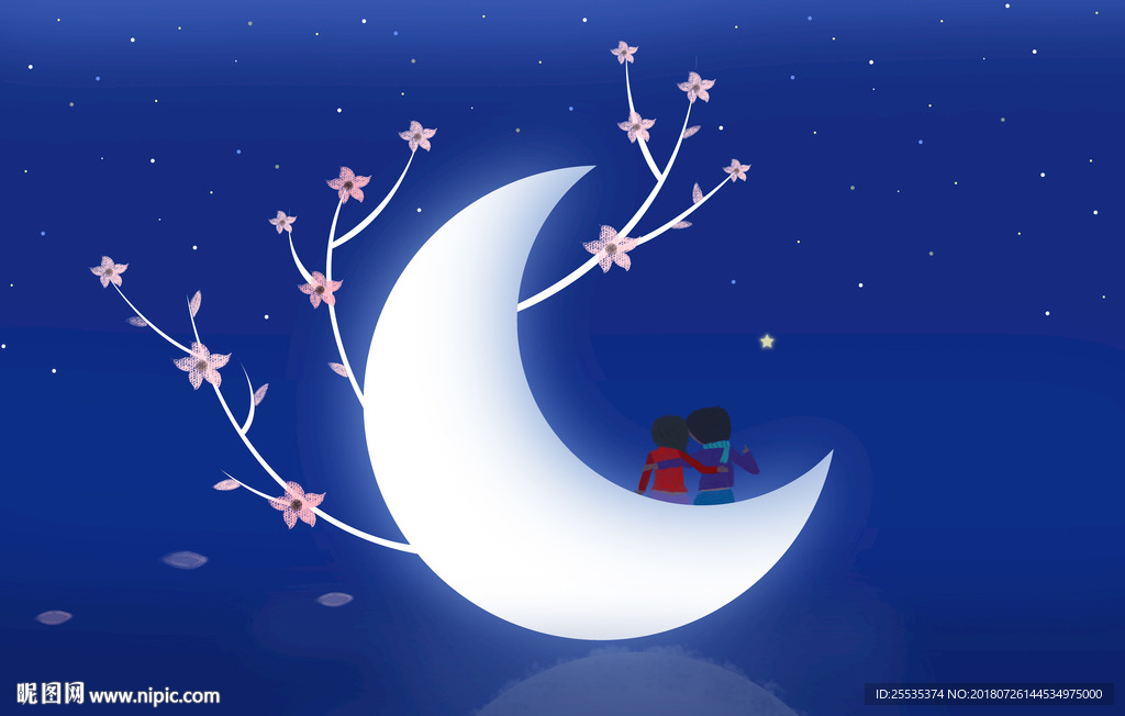 创意月亮背景图片