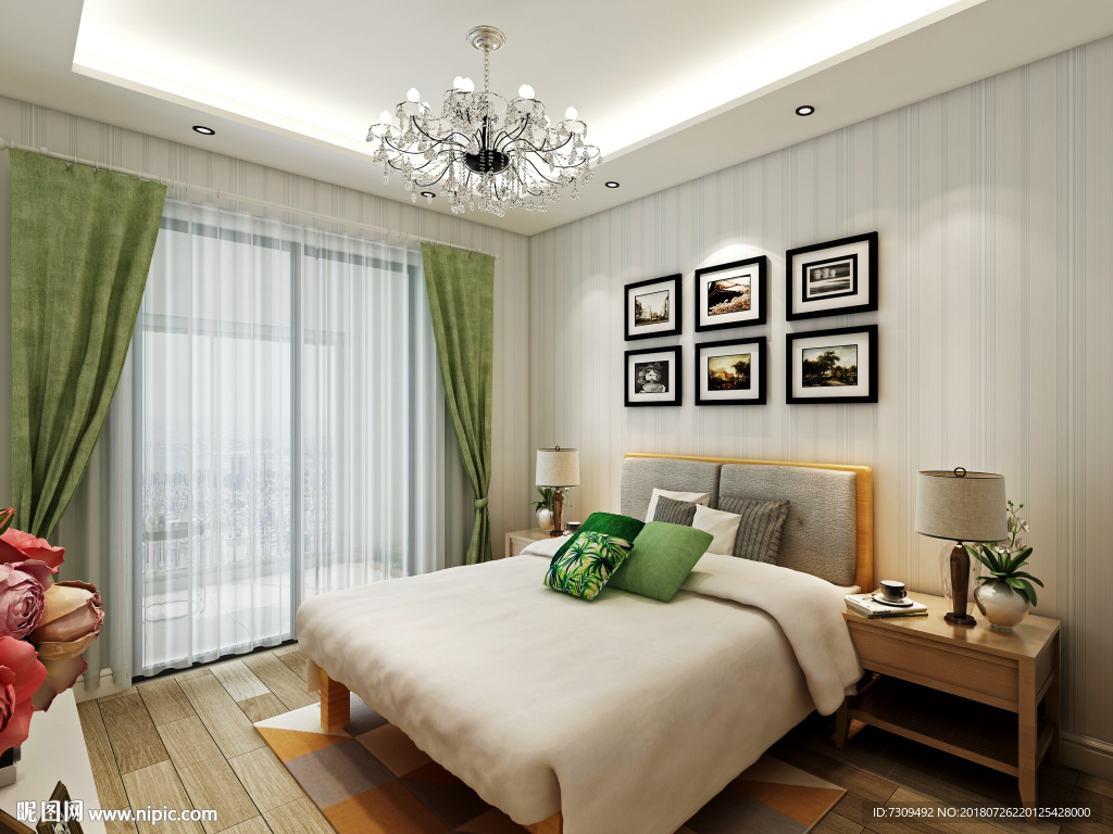 地中海室内装修卧室效果图