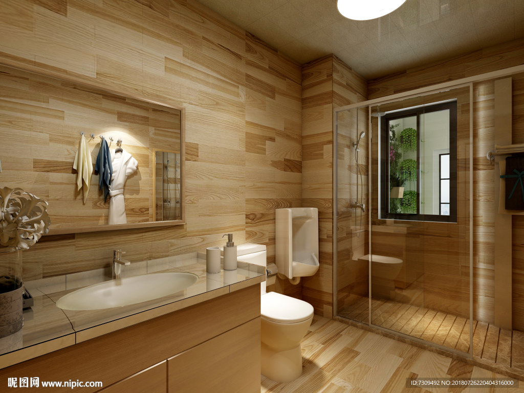 原木风格卫生间装修效果图