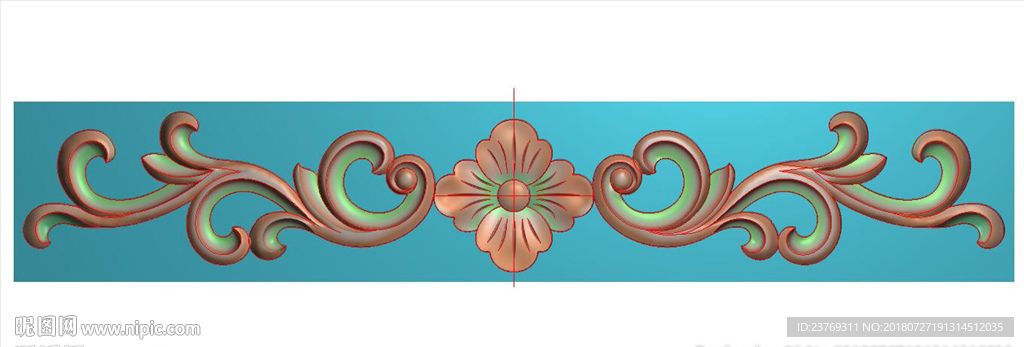 横板镂空长洋花欧式贴花精雕图