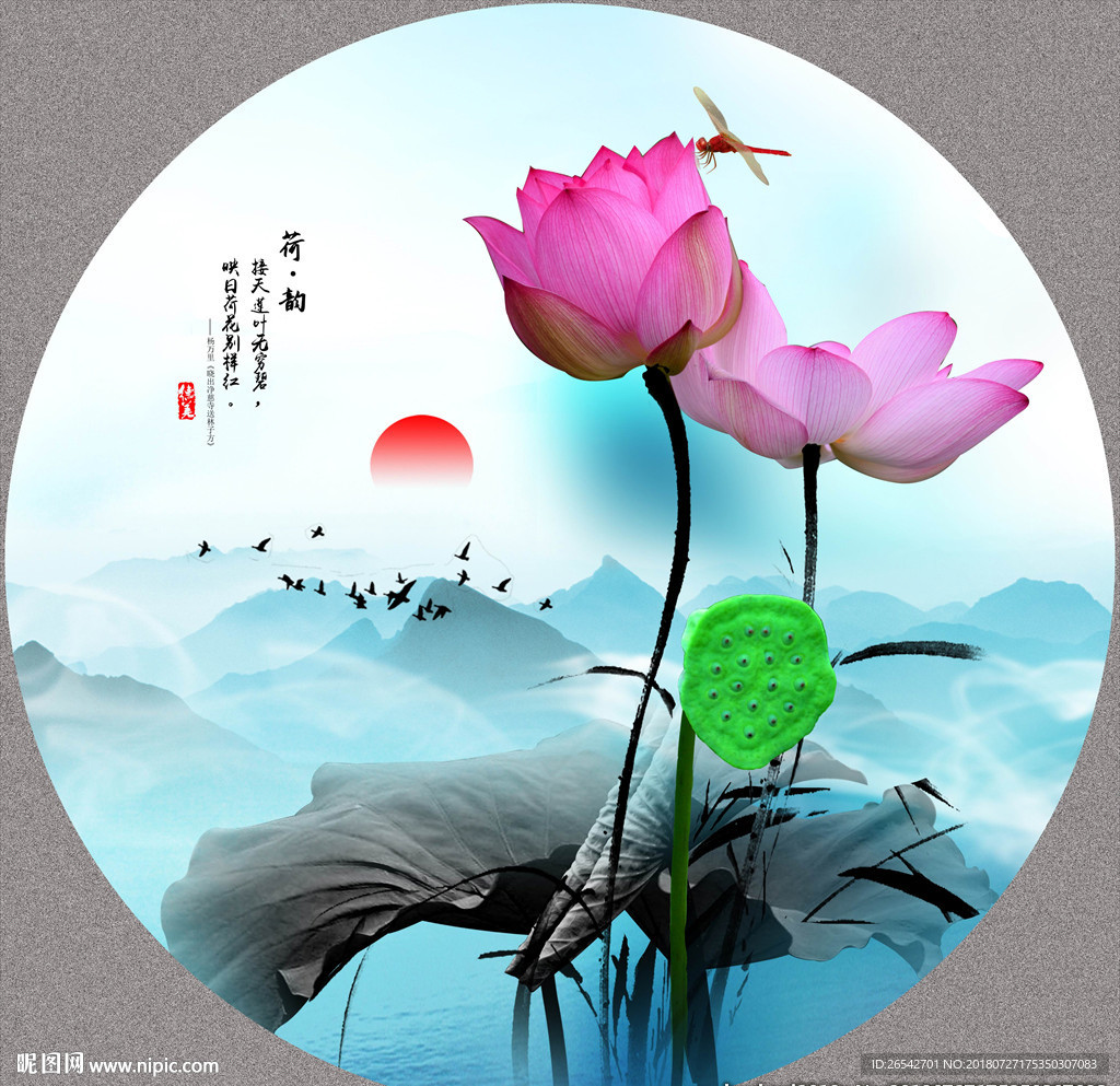 国画荷花