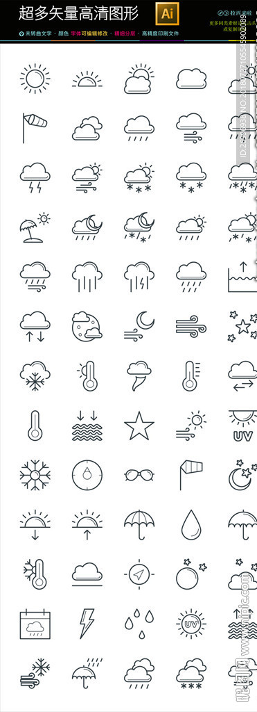 128种通用矢量图表icons