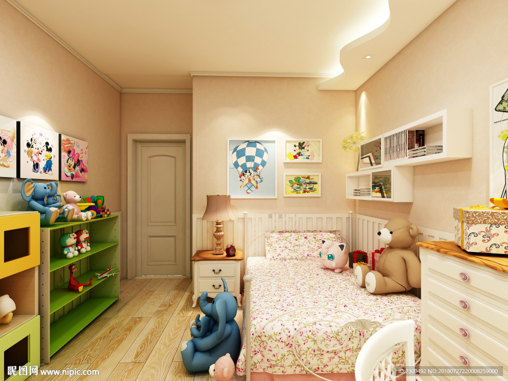 美式田园儿童房装修效果图