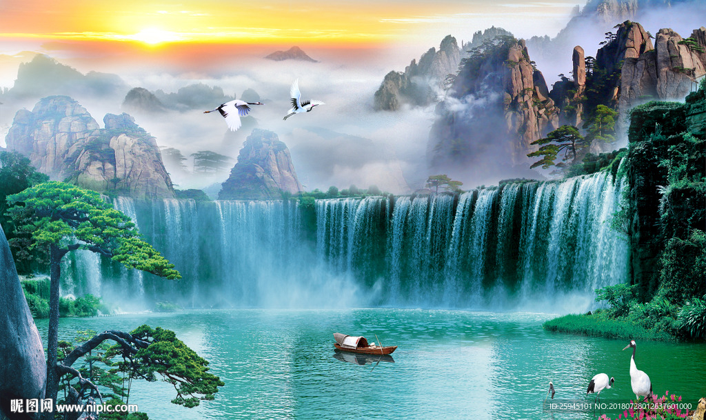 山水背景墙