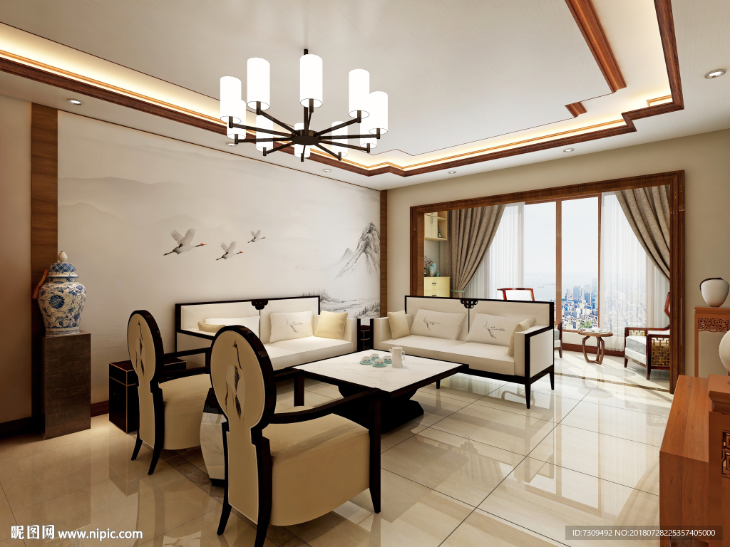 中式装修客厅效果图