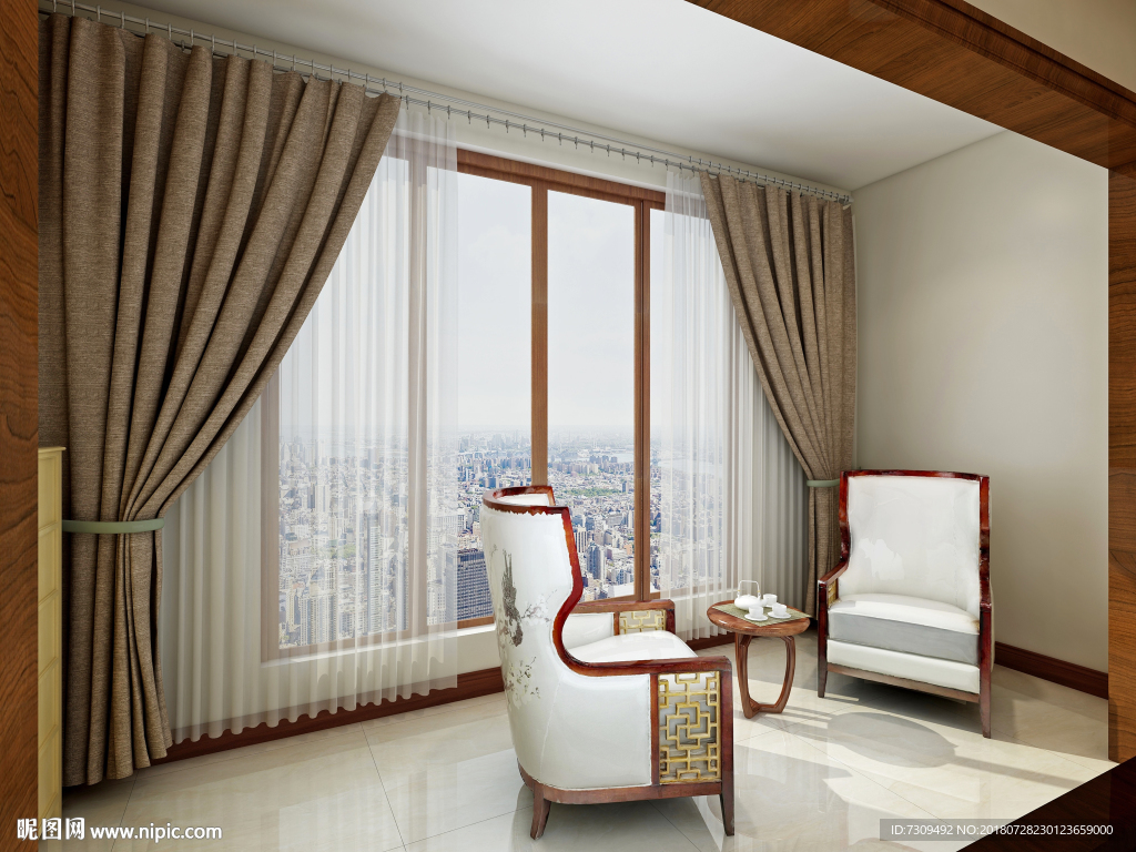 中式装修阳台效果图