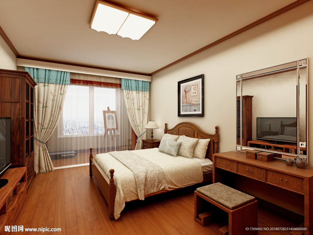 中式风格卧室装修效果图