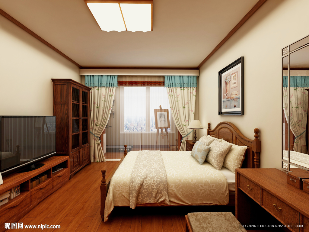 中式古典风家居客房装修效果图