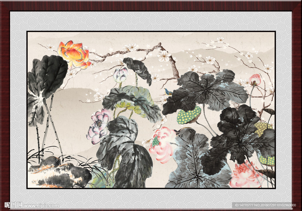 水墨荷花