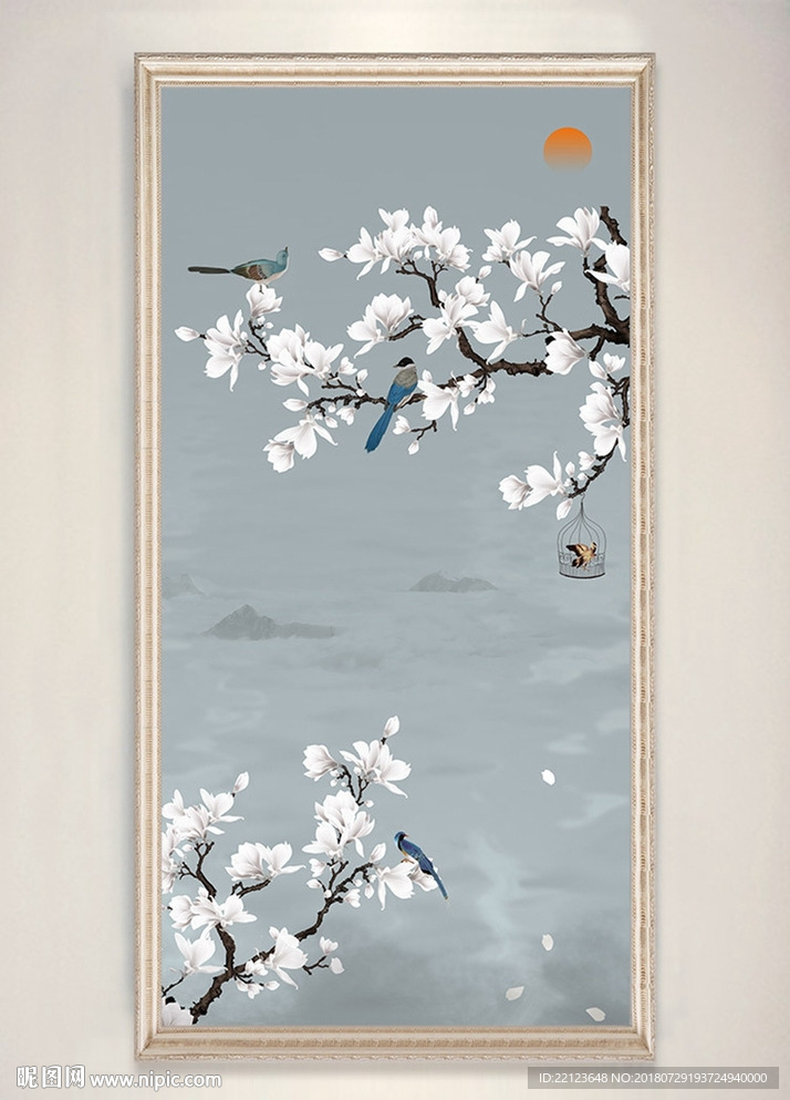 中式花卉花鸟装饰画图片