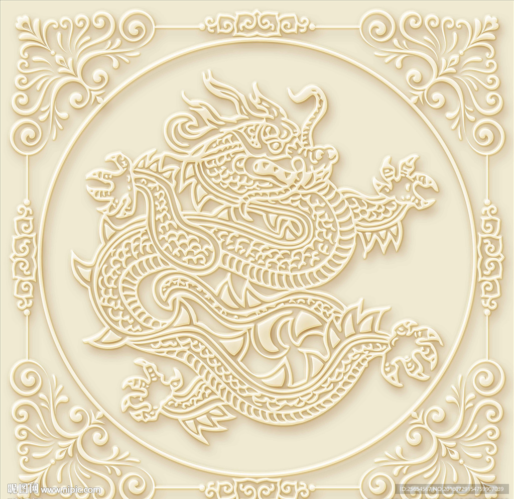 龙纹浮雕背景墙