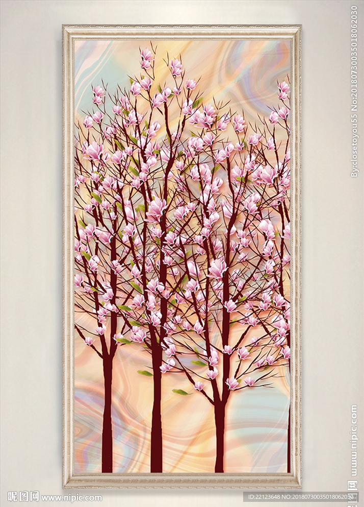 手绘植物花树装饰画