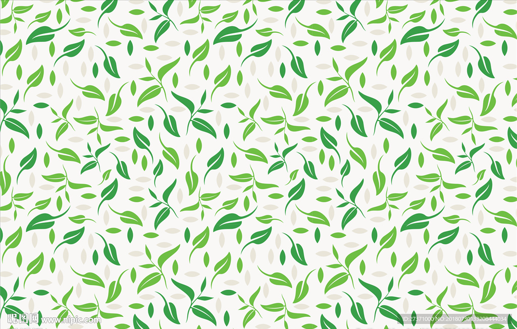 矢量绿瓣飘落背景图