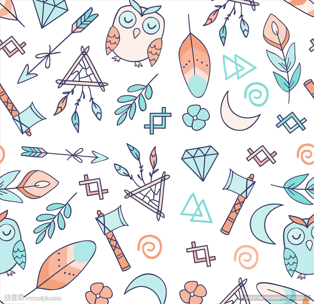 矢量物种多样涂鸦素材图