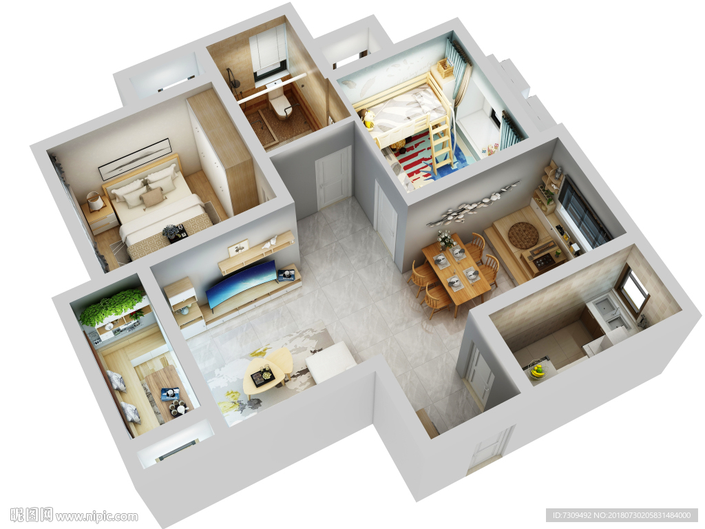日式家居装修户型效果图