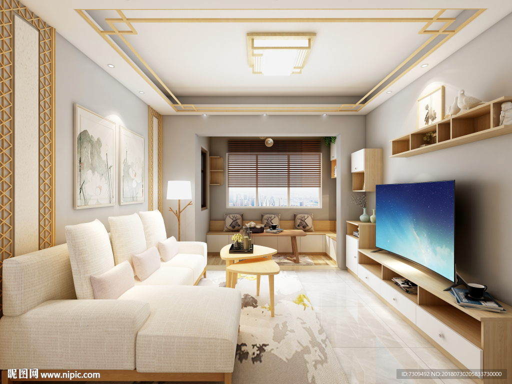 日式风格室内装修客厅效果图