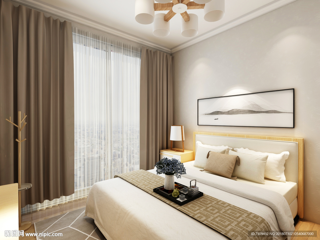 日式室内装修卧室效果图