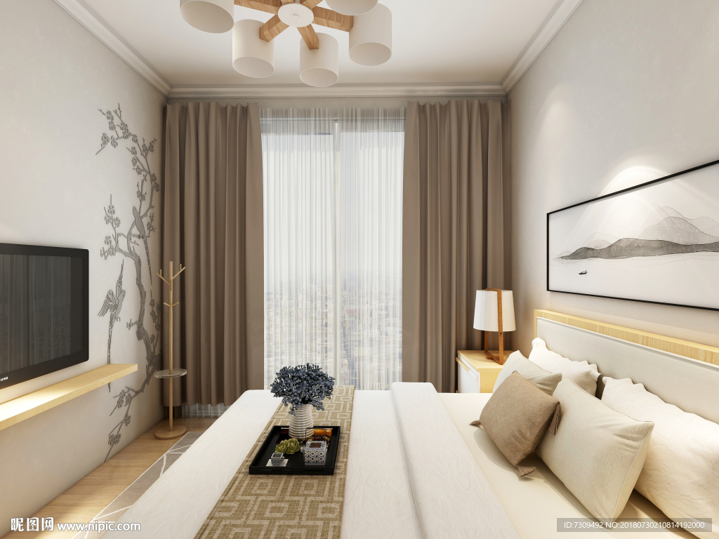 日式装修主卧效果图