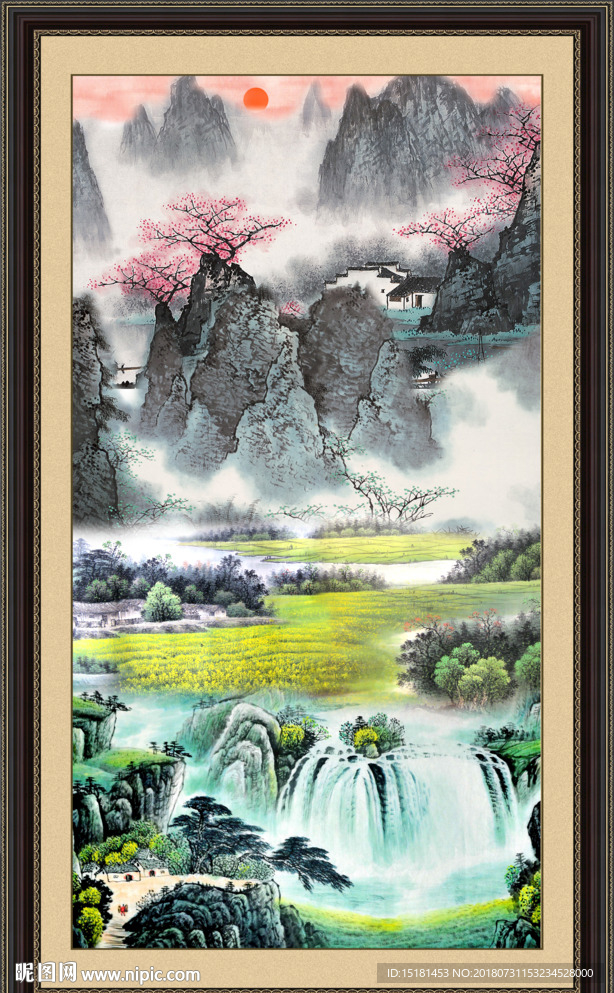 竖幅国画