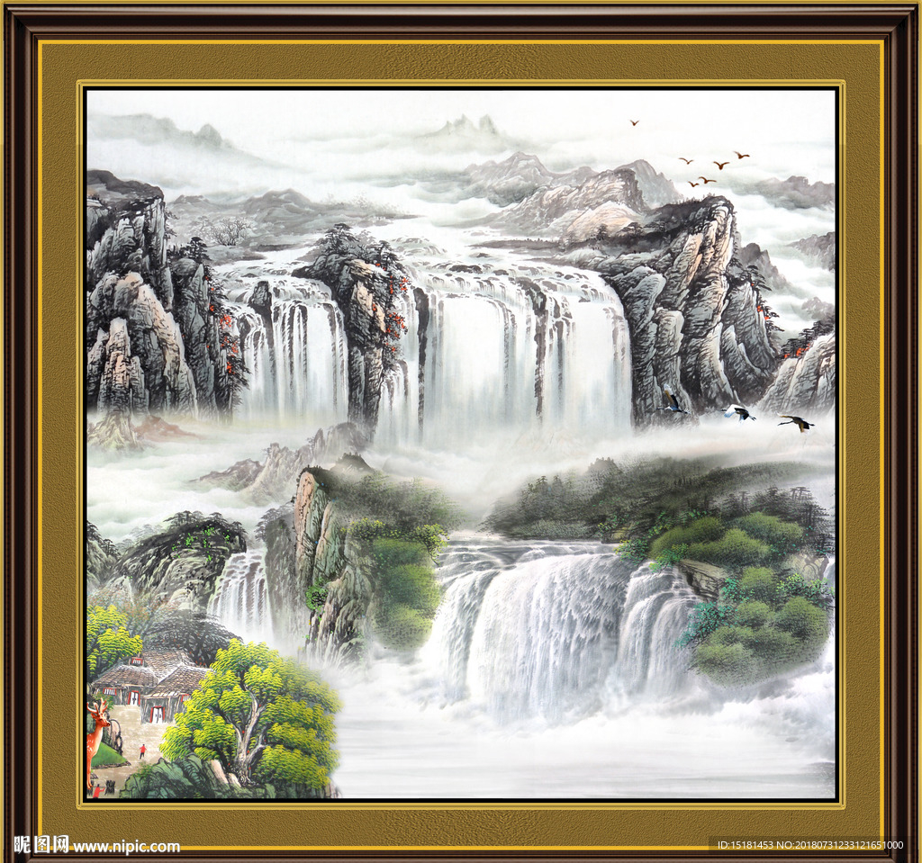 山水国画 财源滚滚