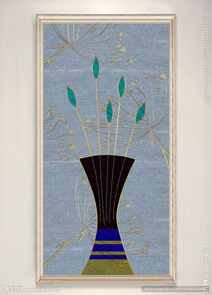 现代简约清新花卉花瓶装饰画
