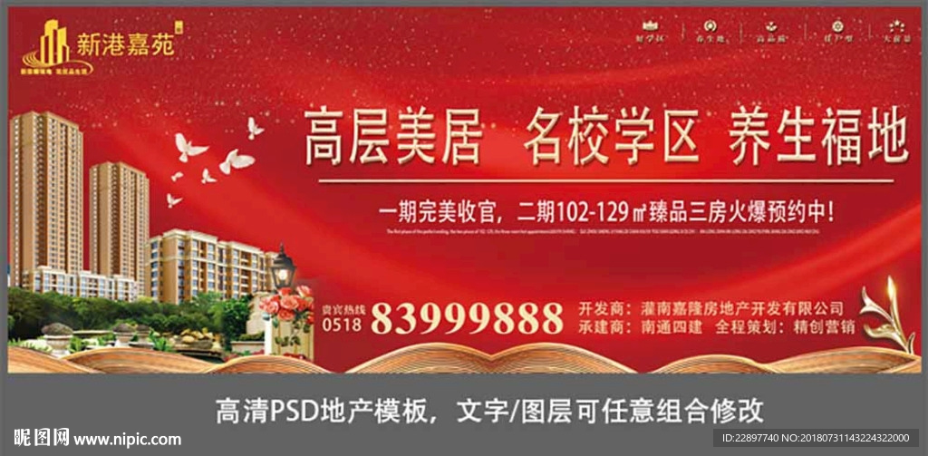 房地产行业红色大牌 展板 展架