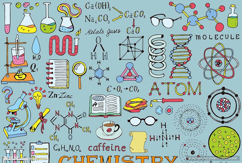 生物科技公式矢量背景墙
