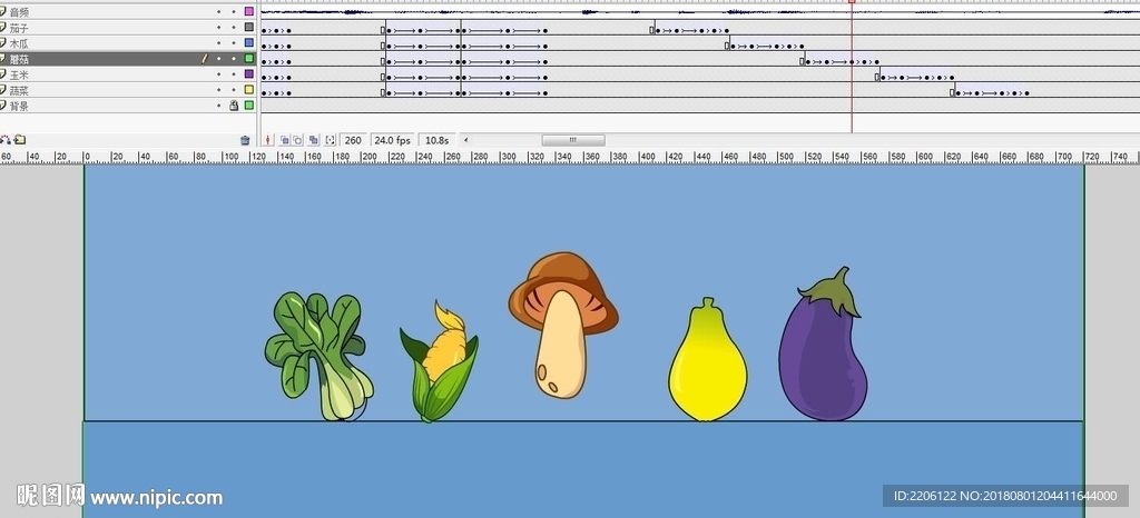蔬菜水果跳舞的动画50秒