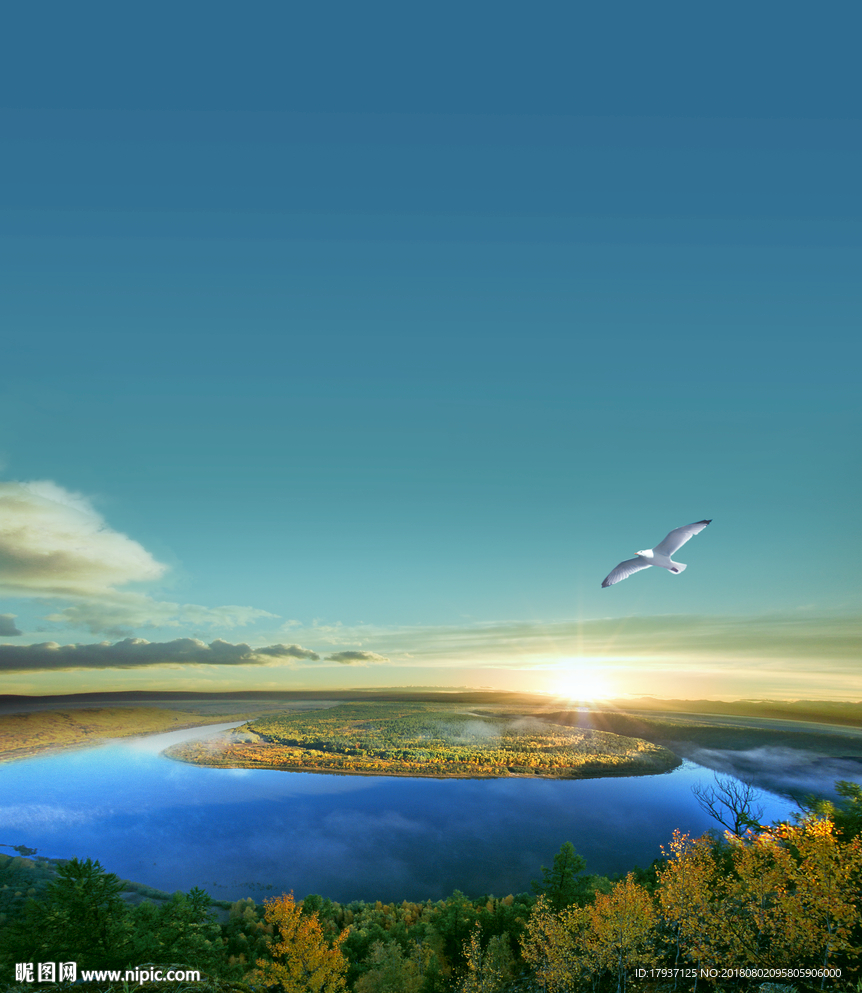 园林 山水 江湖 插画 黑金