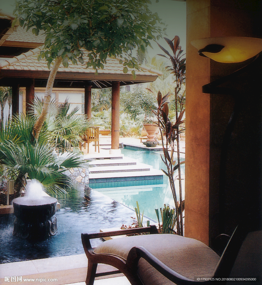 园林 山水 江湖 插画 黑金