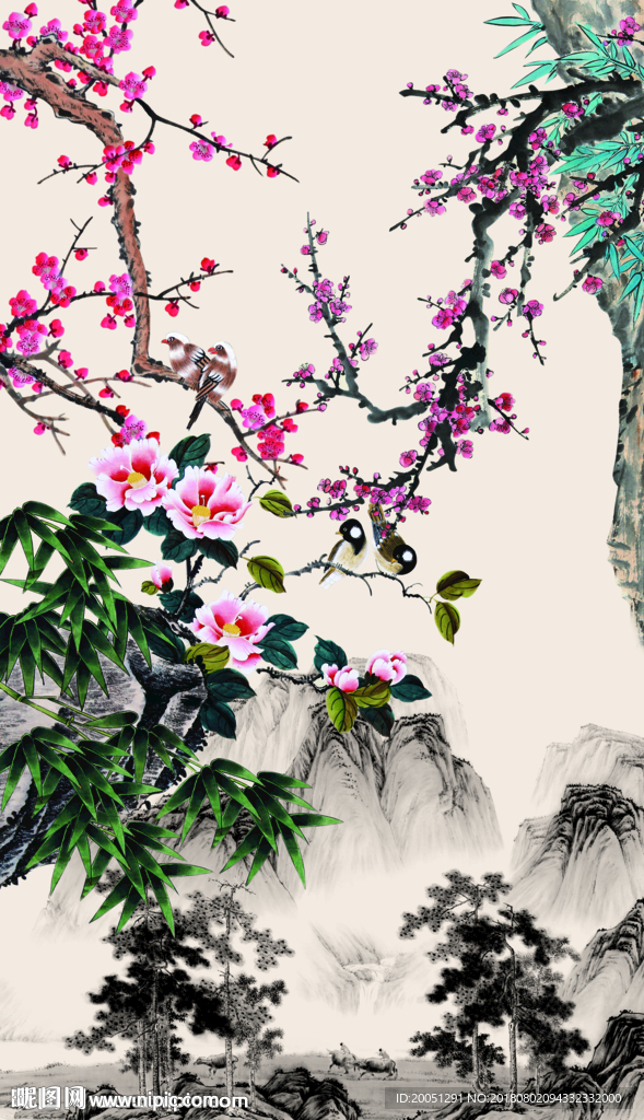 国画梅花