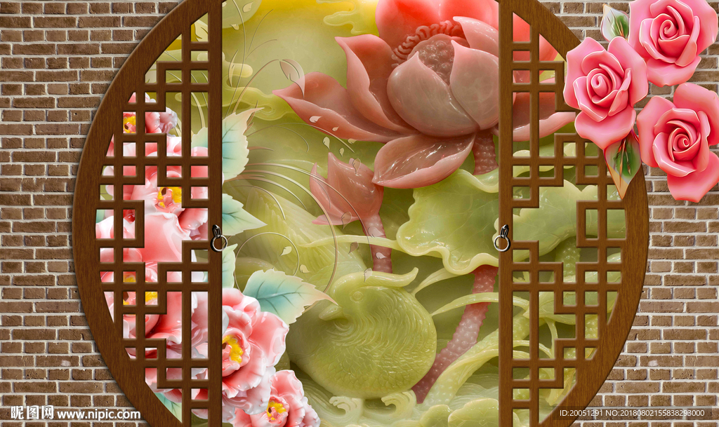 玉雕中式背景墙