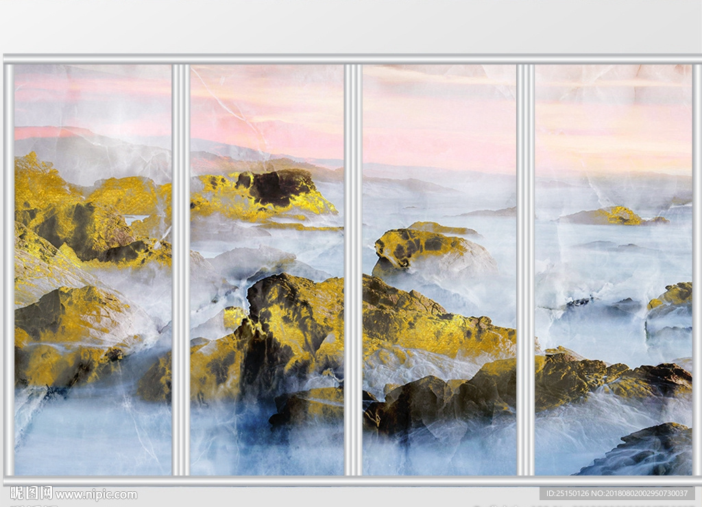 现代简约金山日出移门