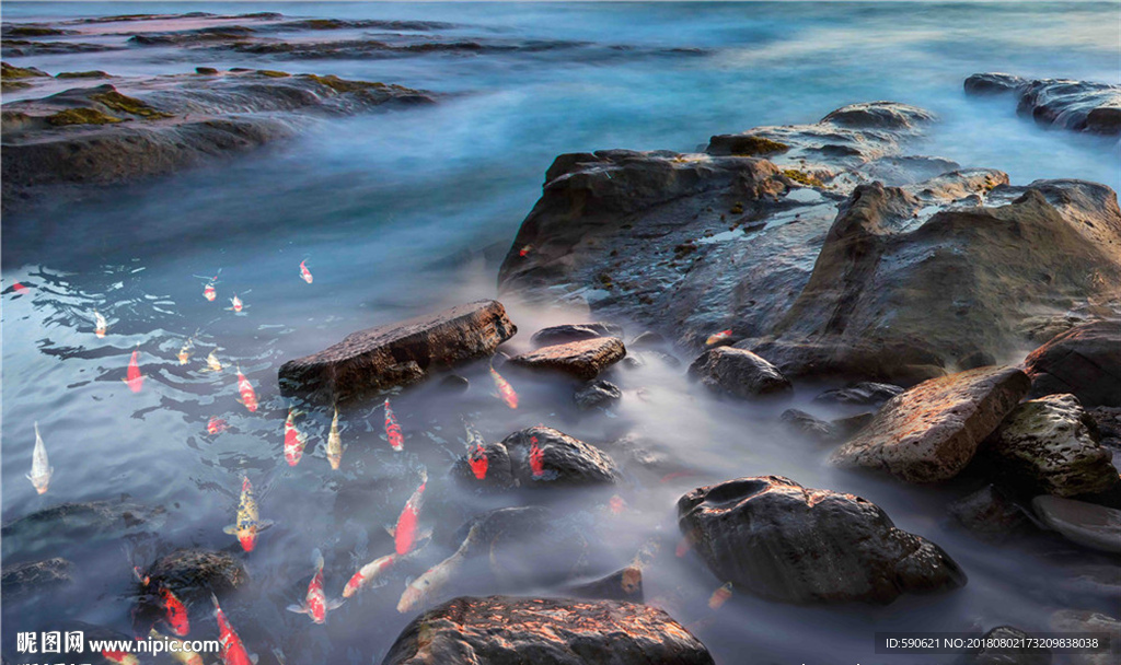 3D流水生财地板画