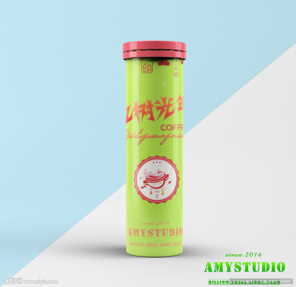 包装桶贴图