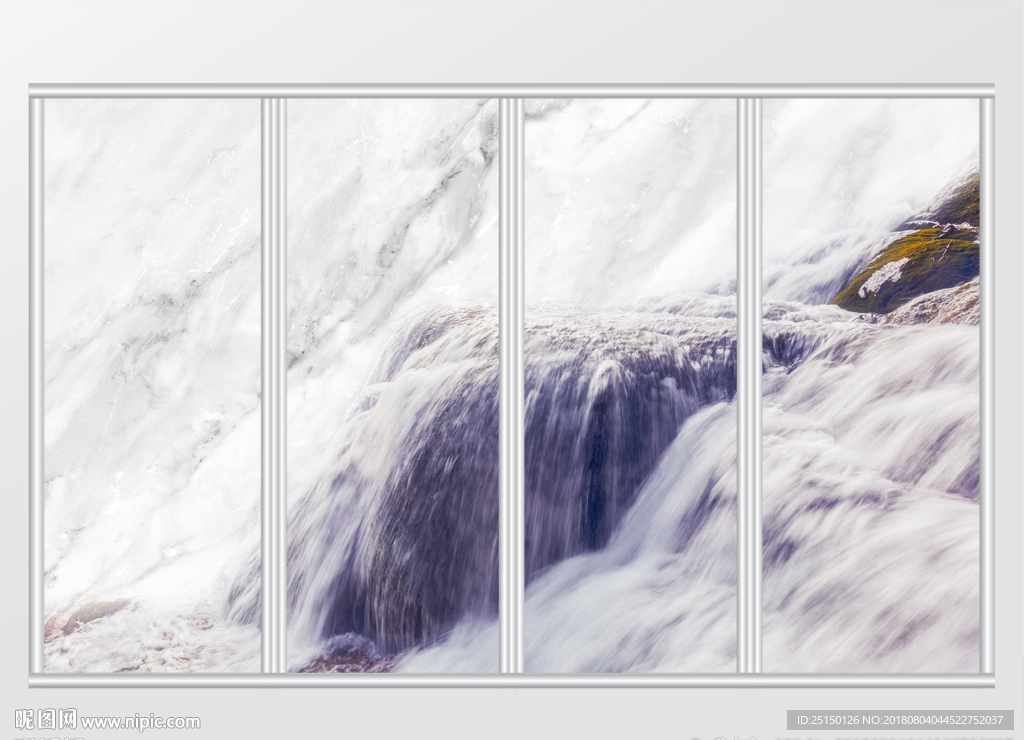 大理石岩石流水移门