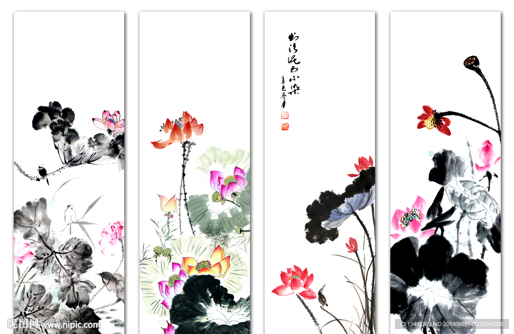 黑白荷花