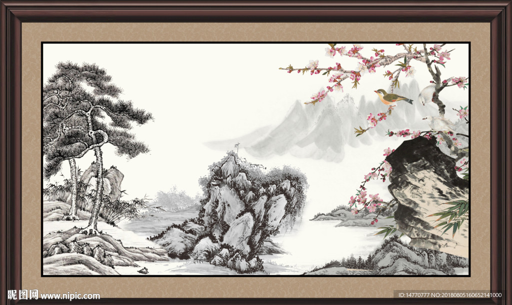 水墨国画花鸟