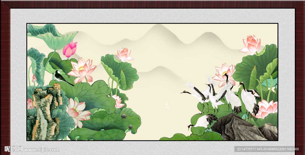 国画荷花