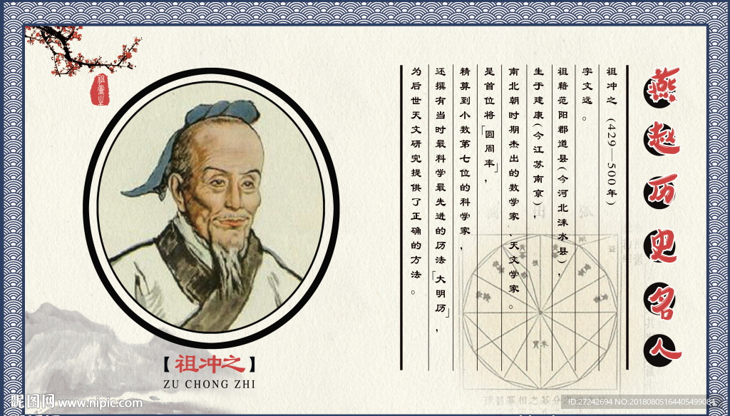 燕赵历史人物 祖冲之