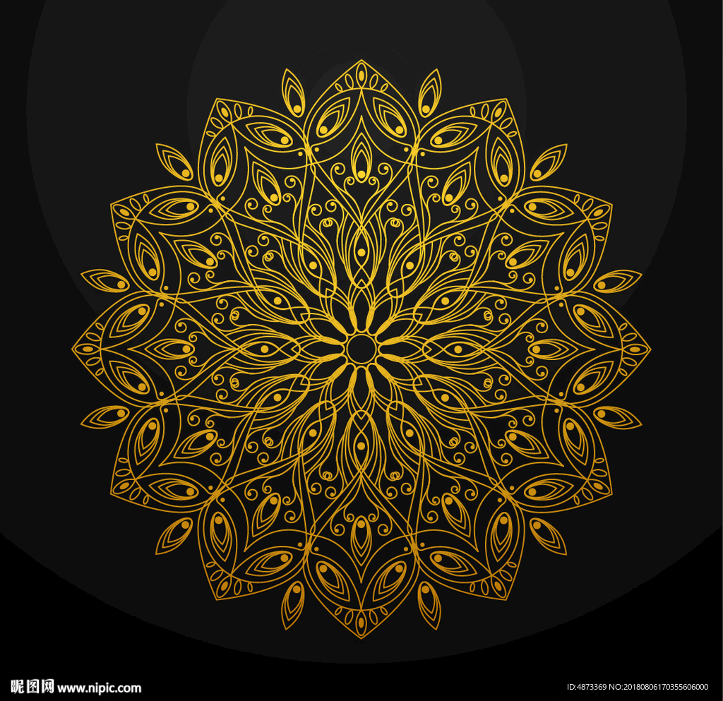 矢量曼陀罗花纹