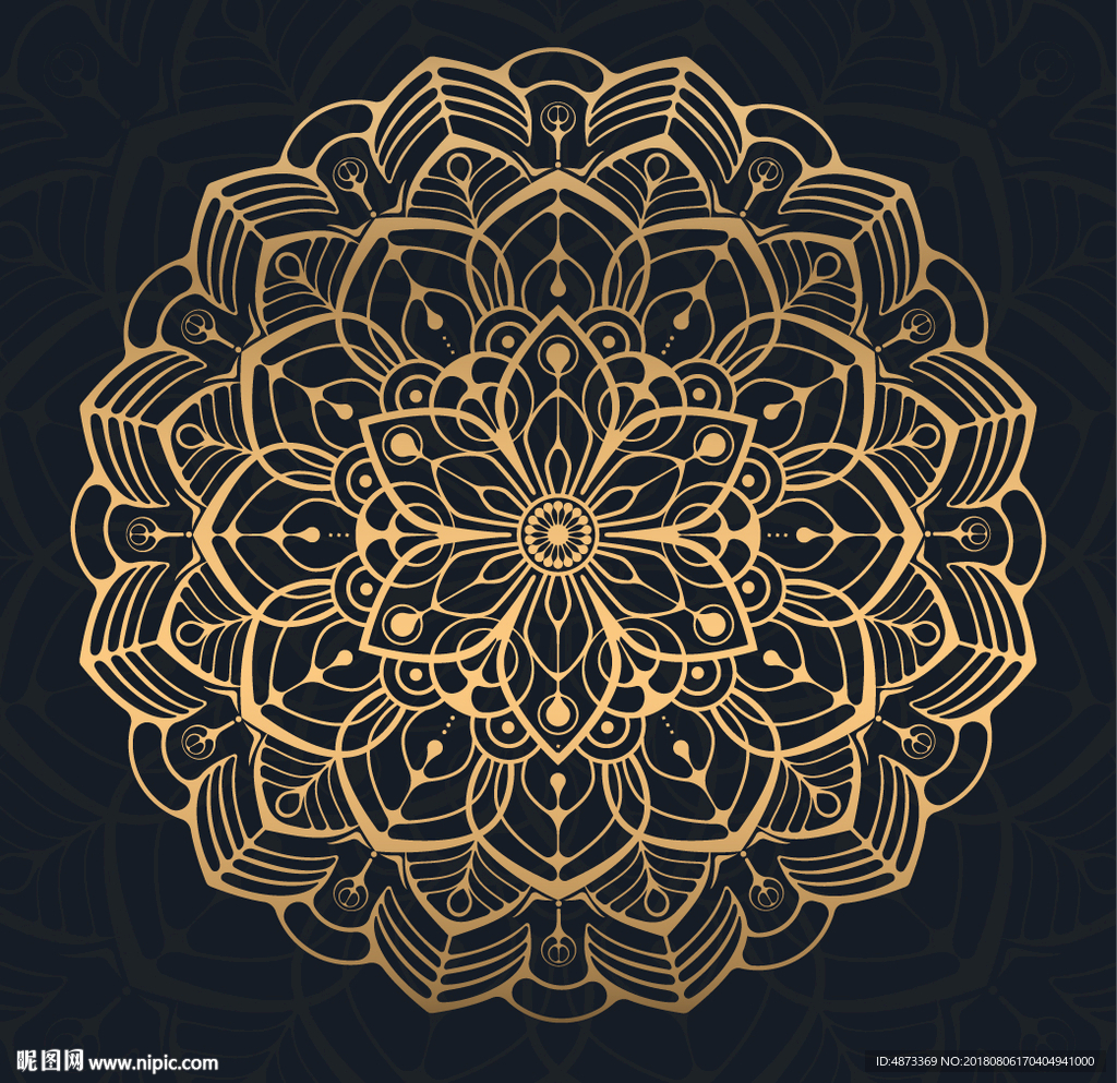 矢量曼陀罗花纹