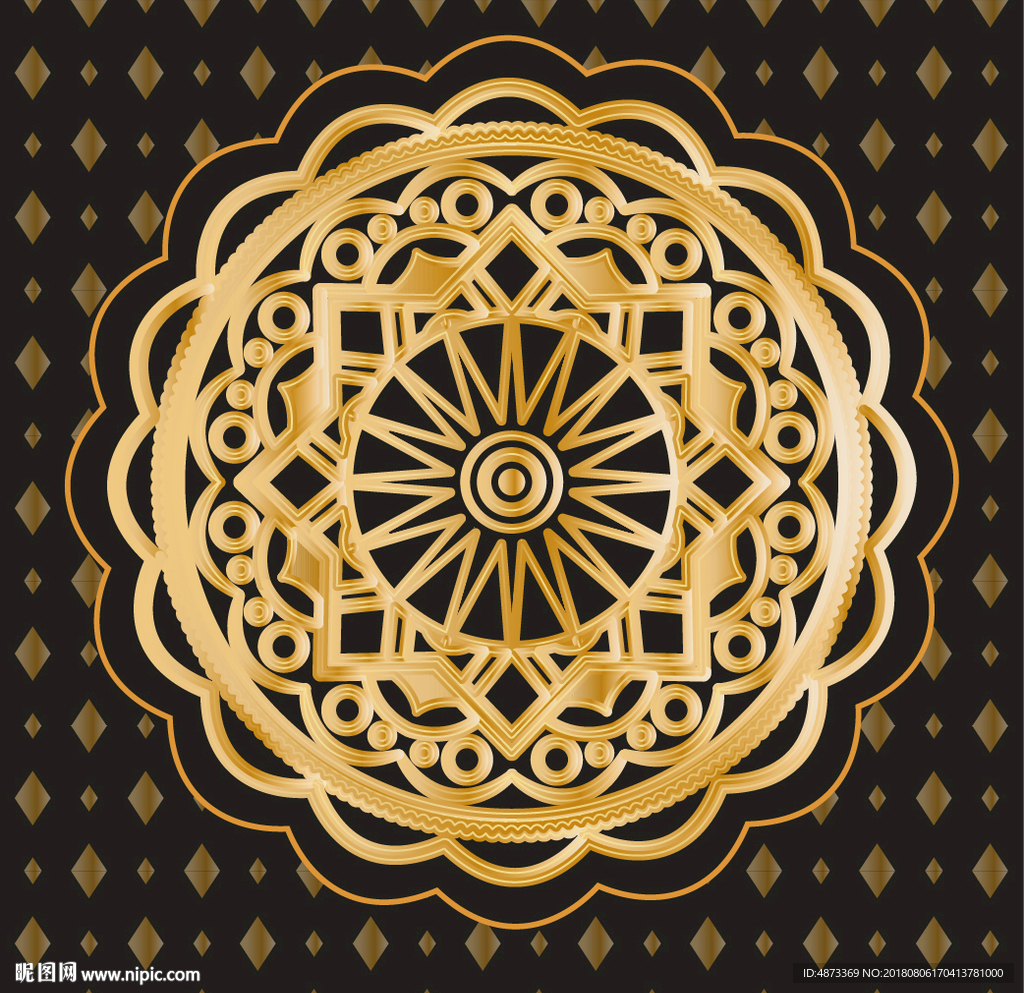 矢量曼陀罗花纹