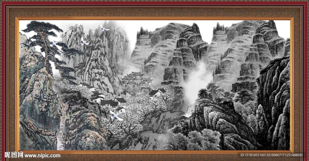 水墨国画山水
