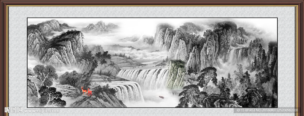 水墨国画山水