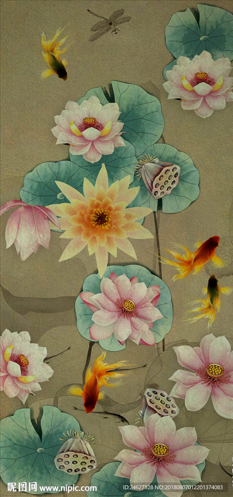 立体荷花装饰画